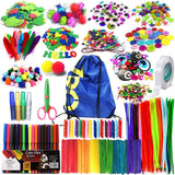 Arts and Crafts Supplies for Kids Girls - Toddler DIY Craft Art Supply Set with Storage Bag for Ages 4 5 6 7 8 9, Craft Pipe Cleaners, Letter Beads, Pompoms, Wiggle Googly Eyes.Over 1,000 PCS.(EBOOK)