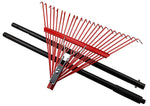 Arcadius Garden 24 Inch / 24 Tines Spring Brace Rake with 2pcs Steel Handles- Lawn & Leaf Rakes + 1pcs 72 Gallon Garden Lawn Leaf Waste Bag