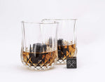 Whiskey Stones Set by Thorsen Tavern - 9 Granite Whiskey Chilling Stones, 1 Tongs set & 1 Black Velvet Bag in Elegant Wooden Box; Keep Your Whiskey, Bourbon and Scotch Slightly Chilled & Flavorful