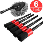 Manfiter Detailing Brush Set, Car Duster, Auto Detail Brush Set with Car Dash Duster Brush for Car Motorcycle Automotive Cleaning Wheels, Dashboard, Interior, Exterior, Leather, Air Vents