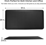 Desktop Workstation Combo, 35 Standing Desk Riser with Free Anti-Fatigue Comfort Kitchen Floor Mat-Black by Defy Desk