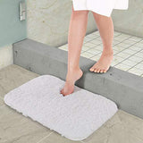 Office Marshal Bathroom Runner Rug Bath Mat 59"x20" Non-Slip Soft Long Shower Rug Plush Microfiber Water Absorbent Carpet Thick Shaggy Luxury Floor Mats, Machine Washable, White