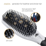 PROFESSIONAL Hair Straightening Ceramic Brush - Straightening Styler Brush - 4mod.