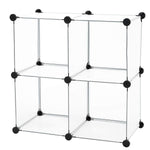 C&AHOME 8 Cube Storage Organizer Toy Rack Cabinet Wardrobe DIY Black Closet with White Doors