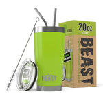 BEAST 30 oz Tumbler Stainless Steel Insulated Coffee Cup with Lid, 2 Straws, Brush & Gift Box by Greens Steel (30 oz, Army Green)