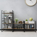 ZGXY Classics 4-Tier Shelving Units Storage Rack Supreme Steel Wood Display Shelving Organization, Black