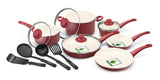 GreenLife Soft Grip 16pc Ceramic Non-Stick Cookware Set, Turquoise