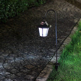 GIGALUMI 26 Inch Solar Lights Outdoor, Hanging Solar Coach Lantern with 2 Shepherd Hooks (2 Pack)