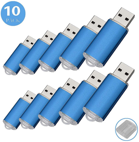 RAOYI 10Pack 2G 2GB USB Flash Drive USB 2.0 Memory Stick Thumb Drive Pen Drive Blue