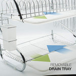 Brankeys Dish Drying Rack - 2 Tier Metal Drying Rack With Utensil Holder, Kitchen Dish Drainer and Cutting Board Holder for Kitchen Counter Top, Stylish Drying Rack for Dishes