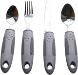 BunMo 4 Piece Cutlery Set Easy Grip Extra Thick Handles, Ideal Eating Aid for The Disabled, Elderly and Those with Limted Hand Movement or Tremors.