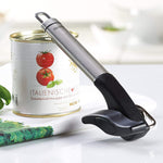 Leifheit Stainless Steel Safety Pro Single Handle Can Opener, Black and Silver