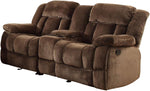 Homelegance Laurelton 90" Microfiber Double Reclining Sofa, Chocolate Brown