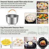 MIBOTE 14 Pcs Accessories Set Compatible with Instant Pot 5,6,8 Qt - Steamer Baskets, Springform Pan, Egg Steamer Rack, Egg Bites Mold, Dish Plate Clip, Kitchen Tong, Oven Mitts, Magnetic Cheat Sheets