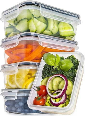 Food Storage Containers with Lids - Food Containers with Lids Plastic Containers with Lids (25 Ounce) - Leak Proof Lunch Containers Plastic Storage Containers with Lids - BPA-Free Meal Prep Containers