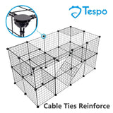 Tespo Pet Playpen Animal Fence Cage DIY Exercise Pen Crate Kennel Hutch for Small Animals, Bunny, Rabbit, Puppy & Guinea Pigs, Indoor Upgrade 12 Panels