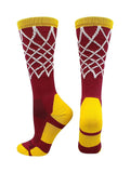 MadSportsStuff Elite Basketball Socks with Net Crew Length - Made in The USA