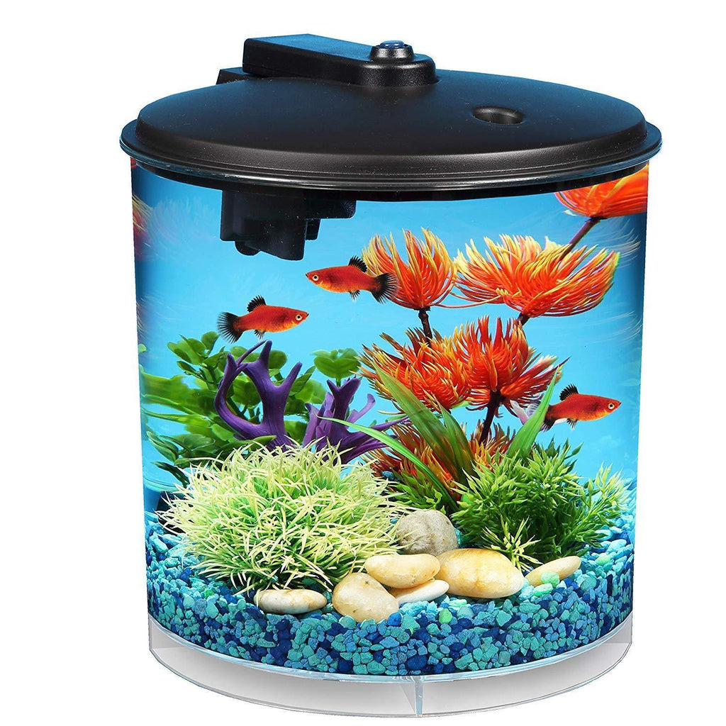 Koller Products AquaView 2 Gallon 360 Fish Tank with Power Filter