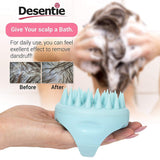 Desentie Hair Scalp Massager Exfoliating Personal Massager Brush With Silicone Spikes for Shampoo Scrubbing and Stimulating Hair Growth Green