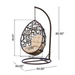 Christopher Knight Home 239197 | Outdoor Wicker Tear Drop Hanging Chair | in Brown