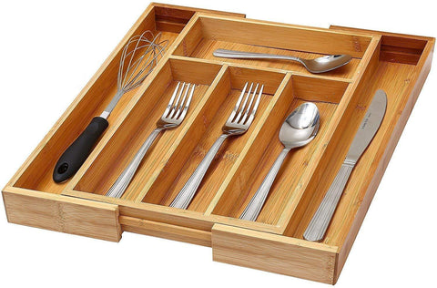 YBM Home Kitchen Utensil, Flatware, Cutlery Drawer Organizer Tray (1, 6 Compartment Fixed)