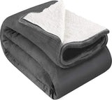 Utopia Bedding Sherpa Flannel Fleece Reversible Bed Blanket Extra Soft Brushed Microfiber (Queen, Navy)