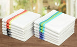 COTTON CRAFT - 12 Pack - Twill Stripe Kitchen Towel - Multi- 100% Cotton - Oversized 16x28 - Modern Clean Striped Pattern