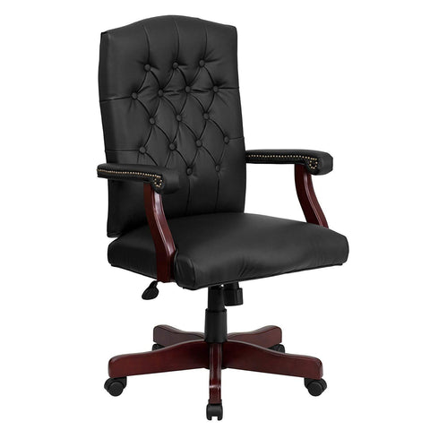 Flash Furniture Bomber Brown Classic Executive Swivel Office Chair with Arms