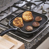 Cooktop & Stovetop Griddle Frying Pan–Large Square 11’’ Non-Stick Aluminum Flat Cooking & Grilling Skillet- Perfect Heat Distribution–For Vegetables, Pancakes, Fish & More – Dishwasher Safe