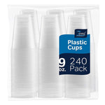 Zeml Disposable Clear Plastic Cups (9 oz.)