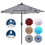 Blissun 9' Outdoor Market Patio Umbrella with Push Button Tilt and Crank, 8 Ribs (Tan)