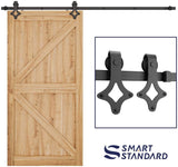 5FT Heavy Duty Sturdy Sliding Barn Door Hardware Kit -Super Smoothly and Quietly - Simple and Easy to Install - Includes Step-by-Step Installation Instruction -Fit 30" Wide Door(Rhombic Shape Hanger)