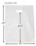 100 Extra Durable 2.5mil 12x15 Clear Merchandise bags Die Cut Handle-Semi-Glossy finish-Anti-Stretch. For Retail store plastic bags, Party favors, Handouts and more by Best Choice (Clear)