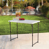 Lifetime Height Adjustable Craft Camping and Utility Folding Table, 4 ft, 4'/48 x 24, White Granite