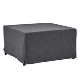 Handy Living Space Saving Folding Ottoman Sleeper Guest Bed, Gray/Brown, Twin