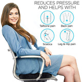 Seat Cushion for Office Chair - Extra Comfortable Orthopedic Memory Foam Coccyx Cushion Pad Relieves Back, Sciatica and Tailbone Pain Great Seat Pillow for Car Seat, Office...