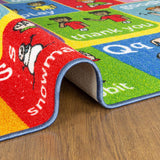 KC Cubs Playtime Collection ABC Alphabet ASL Sign Language Educational Learning Area Rug Carpet for Kids and Children Bedrooms and Playroom - 8' 2" x 9' 10"