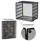 Paper Organizer – Desk File Sorter – 5 Tier Letter Tray for Office – Large Mesh Metal Tray for Paperwork and Files – Stackable Trays and Sorter with Retractable Tiers – Heavy Duty Metal Construction