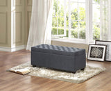 Homelegance  Tufted Fabric Lift-Top Storage Bench, Grey