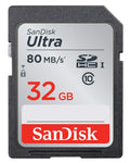 SanDisk 32GB Ultra Class 10 SDHC UHS-I Memory Card Up to 80MB, Grey/Black (SDSDUNC-032G-GN6IN)