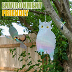 Tapix Owl Bird Repellent Reflective Holographic Bird Deterrent Hanging Device Effectively Keep Birds Away 2 Pack Owl to Scare Away Birds 15.3 x 8.2 inch, Best Bird Scare Device