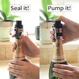 Champagne Stopper by MiTBA – Bottle Sealer for Champagne, Cava, Prosecco & Sparkling Wine with a Built-In Pressure Pump