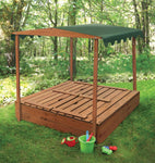 Badger Basket Covered Convertible Cedar Sandbox with Canopy and Bench Seats