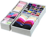 Simple Houseware Closet Underwear Organizer Drawer Divider 4 Set, Gray