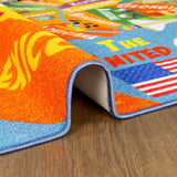 KC CUBS Playtime Collection USA United States Map Educational Learning & Game Area Rug Carpet for Kids and Children Bedrooms and Playroom (5'0" x 6'6")