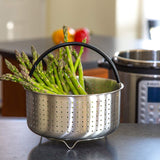 The Tinker Mart - 6qt & 8qt Instant Pot Accessories - Stainless Steel Steamer Basket for InstaPot 6 Quart & 8 Quart Pressure Cooker - Fits IP Insta Pot 6 qt & 8 qt - 6Quart & 8Quart Insert