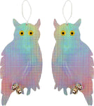 Tapix Owl Bird Repellent Reflective Holographic Bird Deterrent Hanging Device Effectively Keep Birds Away 2 Pack Owl to Scare Away Birds 15.3 x 8.2 inch, Best Bird Scare Device