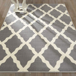 Ottomanson Glamour Collection Contemporary Moroccan Trellis Design Kids Rug (Non-Slip) Kitchen and Bathroom Mat Rug, 3'3" X 5'0", Grey