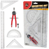 Protractor and Compass for Geometry for Kids with Rulers and Two Set Squares