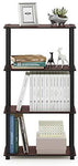 Furinno (99557BK/GY) Turn-N-Tube 4-Tier Multipurpose Shelf Display Rack - Black/Grey